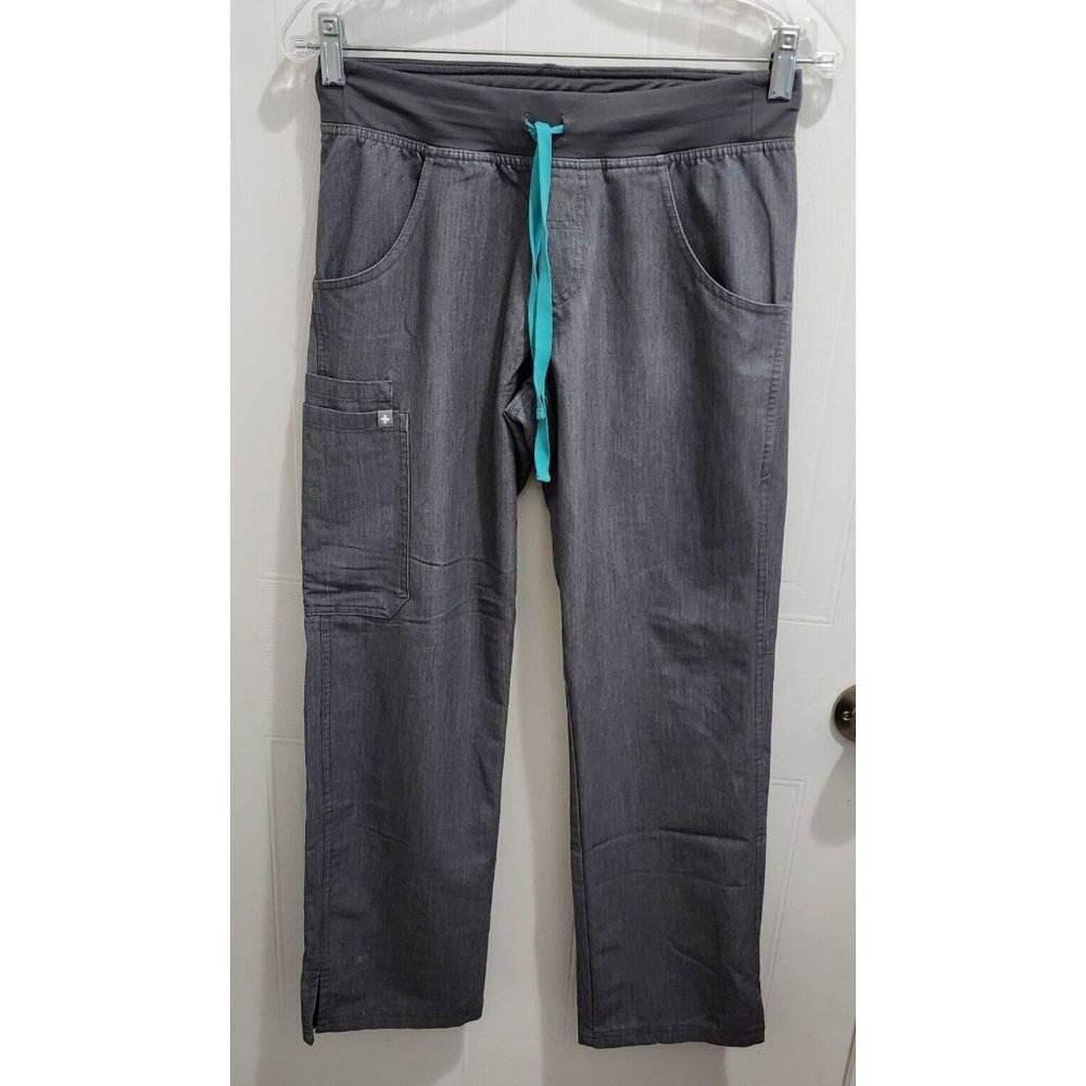 FIGS Womens Pull On High Elastic Waisted Scrub Pants Style # T21004P Gray Sz XSP
